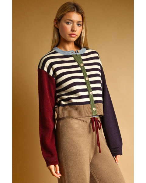 Brinley Stripe Mix Cardigan