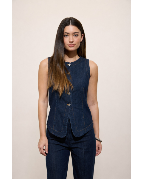 Brynn Button Down Denim Vest
