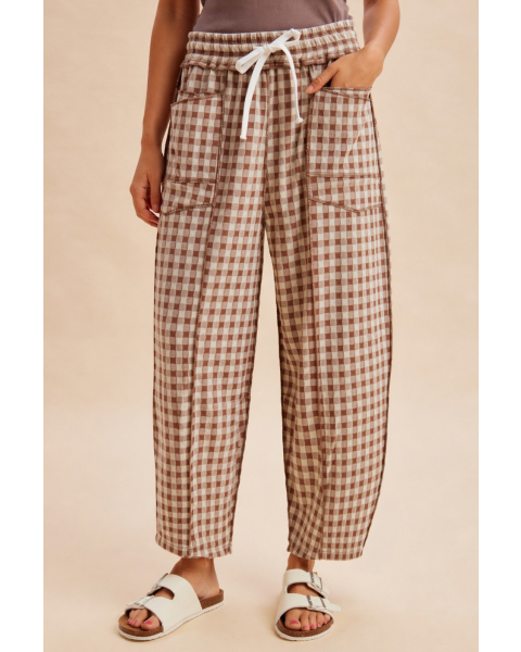 Charlotte Check Barrel Pant