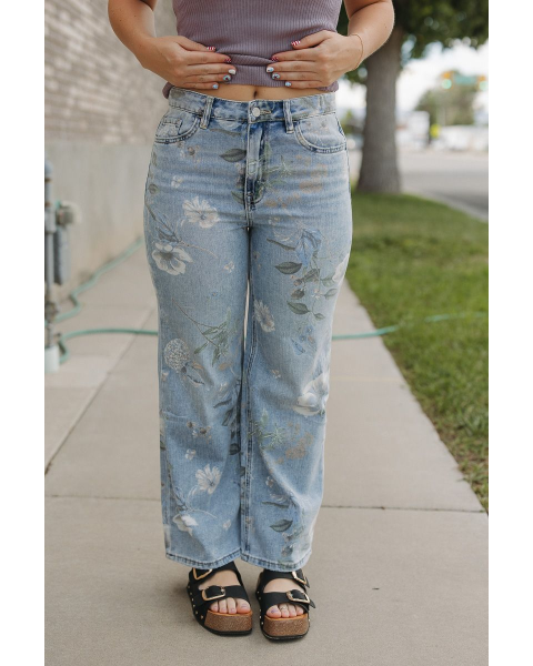 Cheryl Super High Rise Floral Jean