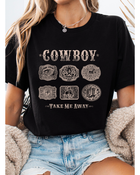 Cowboy Take Me Away Buckle Tee