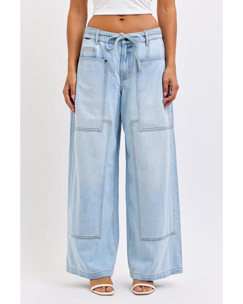 Nori Drawstring Wide Leg Jean