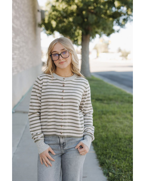 Ollie Striped Button Cardigan