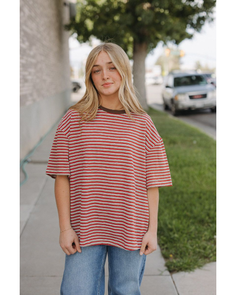 Pia Striped Oversized Tee