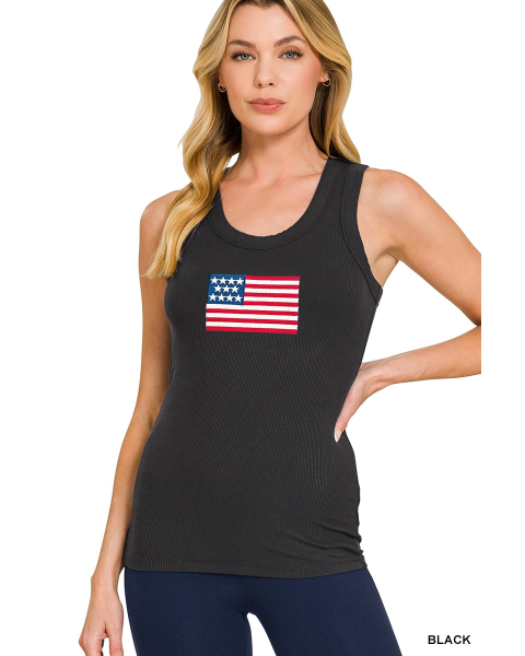 Ribbed American Flag Tank