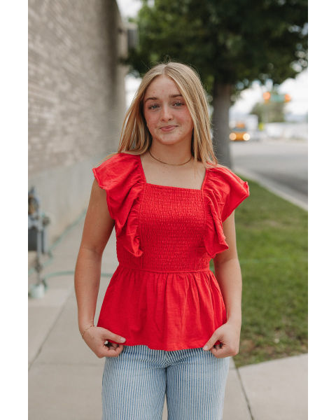 Sol Mate Flutter Sleeve Top