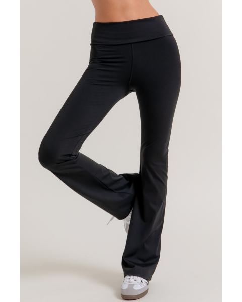 Waist Fold Over Flare Leggings