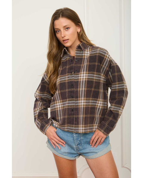 Wynter Plaid Boxy Long SLeeve Shirt