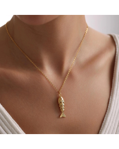 18K Stainless Steel Fish Necklace