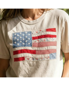 American Flag Patchwork Tee