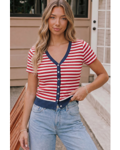 Americana Star Ribbed Cardigan
