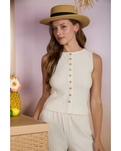 Astrid Textured Sleeveless Top