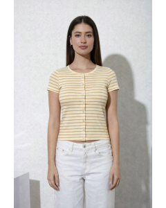 Dream Stripe Button Top