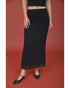 Gabriela Polka Dot Mesh Skirt