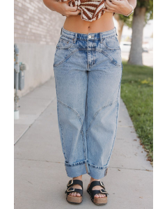 Indie High Rise Barrel Cuff Jean