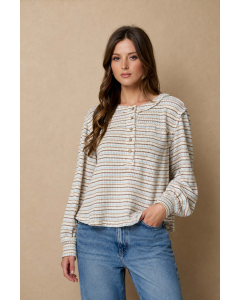 Joanna Multicolor Stripe Long Sleeve Top