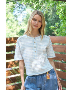 Lauren Stripe Henley Top