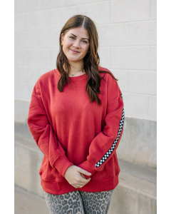 Long Checkerboard Sweatshirt
