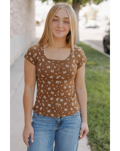 Sabrina Floral Pointelle Top