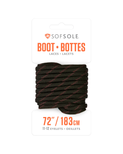 Sofsole 72" Blk/Tan Waxed Boot Laces 84896