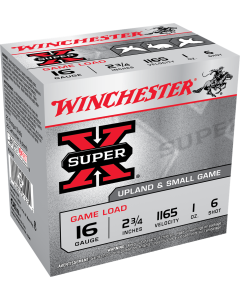 Winchester 16 Guage 2-3/4 #6 Super-X Shotshell XU166